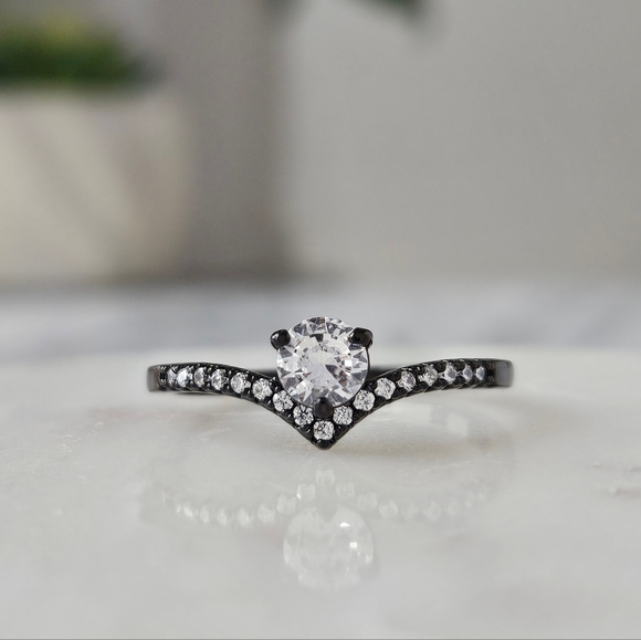 Black Gold ring, size 10, 925 Sterling Silver - Picture 6 of 8